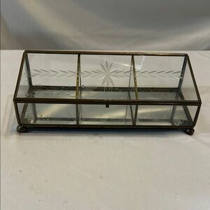Elegant Glass and Brass  Jewelry Organizer